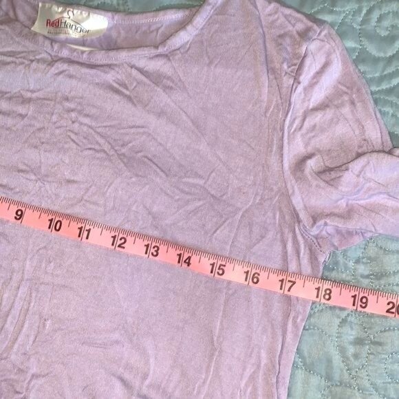 Red Hanger Asymmetrical Hem Long Sleeve Tunic Top L - Picture 8 of 12